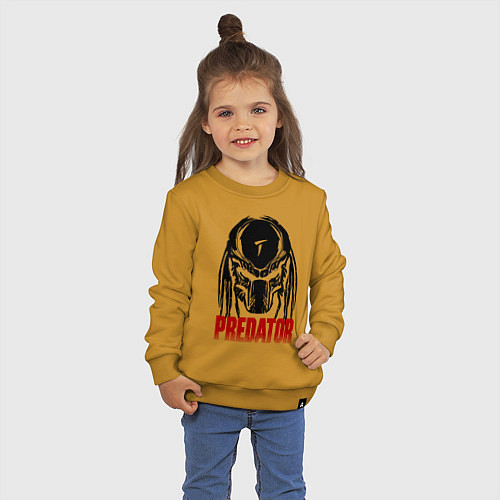 Детский свитшот Хищник - шлем / Горчичный – фото 3