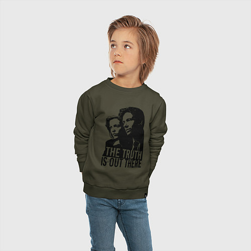 Детский свитшот Fox and Dana / Хаки – фото 4