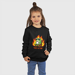 Свитшот хлопковый детский Frog - this is fine, цвет: черный — фото 2