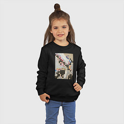 Свитшот хлопковый детский Геометрическая абстракция с кругами, цвет: черный — фото 2