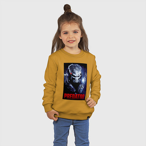 Детский свитшот Predator in the helmet / Горчичный – фото 3