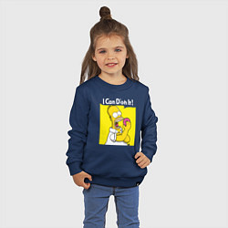 Свитшот хлопковый детский Гомер с пончиком, цвет: тёмно-синий — фото 2