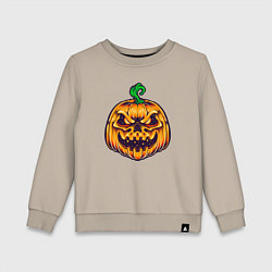 Свитшот хлопковый детский Halloween pumpkin, цвет: миндальный