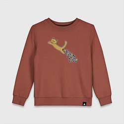 Свитшот хлопковый детский Кошачьи сердечки, цвет: кирпичный