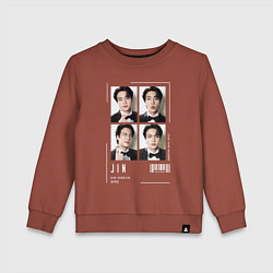 Свитшот хлопковый детский Jin bts 4cut, цвет: кирпичный