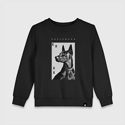 Свитшот хлопковый детский Порода собаки - Доберман - половинка для пары, цвет: черный