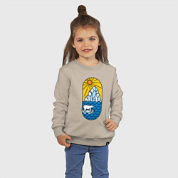 Свитшот хлопковый детский Мишка на льдине, цвет: миндальный — фото 2