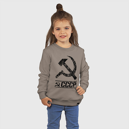 Детский свитшот Серп и молот черный / Утренний латте – фото 3