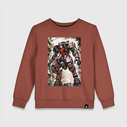 Детский свитшот Девушка управляет огромным мехом