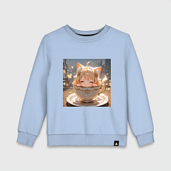 Детский свитшот Кошечка с короной в чашке
