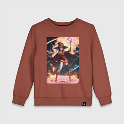 Детский свитшот Мегумин колдует взрывную магию