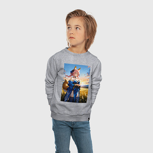 Детский свитшот Tamamo no Mae Fate Grand Order / Меланж – фото 4