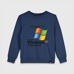 Свитшот хлопковый детский Предназначен для windows xp, цвет: тёмно-синий