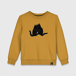 Свитшот хлопковый детский Кошачьи объятия, цвет: горчичный
