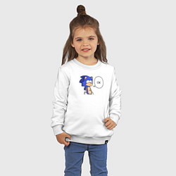 Свитшот хлопковый детский Персонаж Соник, цвет: белый — фото 2