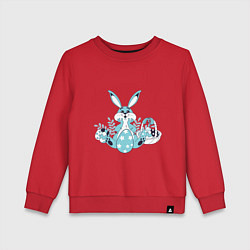 Свитшот хлопковый детский Милый пасхальный кролик, цвет: красный