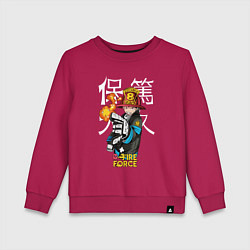 Свитшот хлопковый детский Пламенная бригада пожарных Синра Кусакабэ гг, цвет: маджента