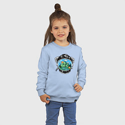 Свитшот хлопковый детский Space camp, цвет: мягкое небо — фото 2
