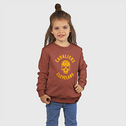 Свитшот хлопковый детский Cavaliers skull, цвет: кирпичный — фото 2