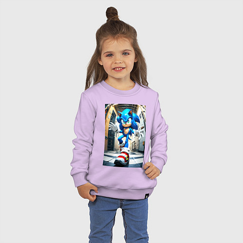 Детский свитшот Соника застали врасплох / Лаванда – фото 3