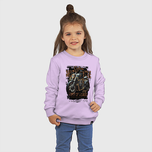 Детский свитшот Мотоцикл кастом / Лаванда – фото 3