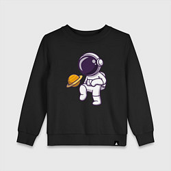 Свитшот хлопковый детский Saturn football, цвет: черный