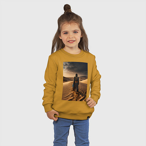 Детский свитшот В пустыне вечером / Горчичный – фото 3