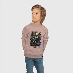 Свитшот хлопковый детский Хищник и чужой, цвет: пыльно-розовый — фото 2