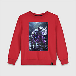 Детский свитшот Киборг лиса с неоновой подсветкой