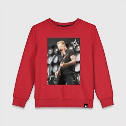 Свитшот хлопковый детский James Alan Hatfield - Metallica, цвет: красный