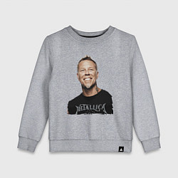 Свитшот хлопковый детский James Alan Hetfield - Metallica leader, цвет: меланж