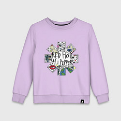 Свитшот хлопковый детский RHCP - logo with songs, цвет: лаванда
