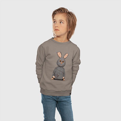 Детский свитшот Cartoon hare character / Утренний латте – фото 4