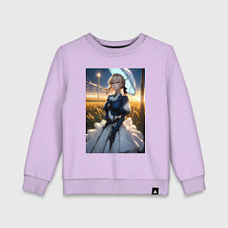 Детский свитшот Вайолет Эвергарден на поле