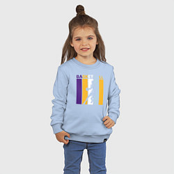 Свитшот хлопковый детский Play basketball, цвет: мягкое небо — фото 2