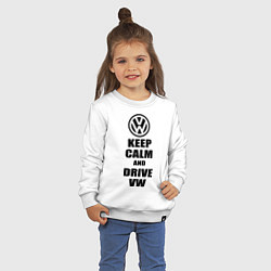 Свитшот хлопковый детский Keep Calm & Drive VW, цвет: белый — фото 2