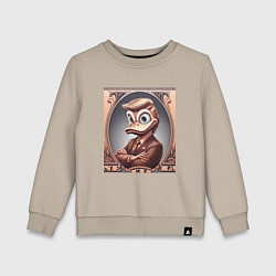 Свитшот хлопковый детский Дональд Дак-Трамп на денежной купюре, цвет: миндальный