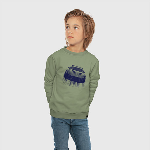 Детский свитшот Спорткар в синих тонах / Авокадо – фото 4