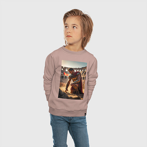 Детский свитшот Спартак в Колизее / Пыльно-розовый – фото 4