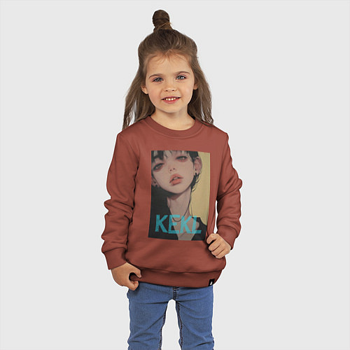 Детский свитшот Mood girl kekl / Кирпичный – фото 3