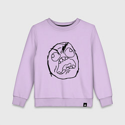 Свитшот хлопковый детский Рейдж фейс мем, цвет: лаванда