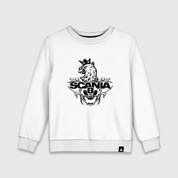 Свитшот хлопковый детский Scania V8, цвет: белый
