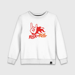 Свитшот хлопковый детский Rock and roll fire, цвет: белый