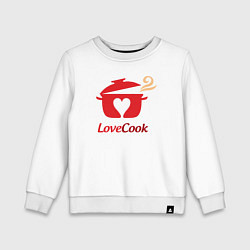 Свитшот хлопковый детский Люблю готовить, цвет: белый