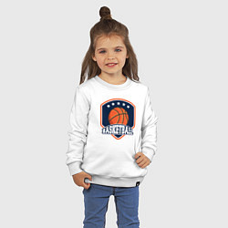 Свитшот хлопковый детский Stars basketball, цвет: белый — фото 2