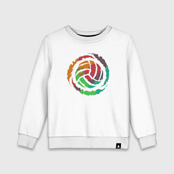 Свитшот хлопковый детский Color volleyball, цвет: белый