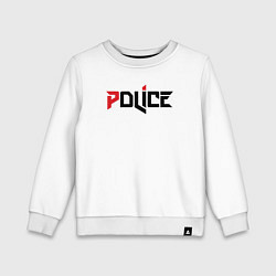 Свитшот хлопковый детский Police, цвет: белый