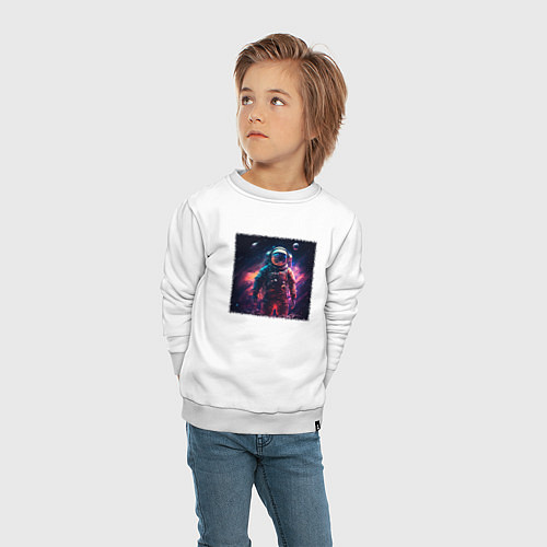 Детский свитшот Космонавт галактический / Белый – фото 4