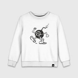 Свитшот хлопковый детский Bomb anarchy, цвет: белый