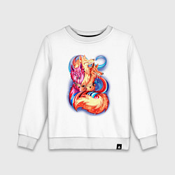 Свитшот хлопковый детский Трехголовый Злой Волк, цвет: белый